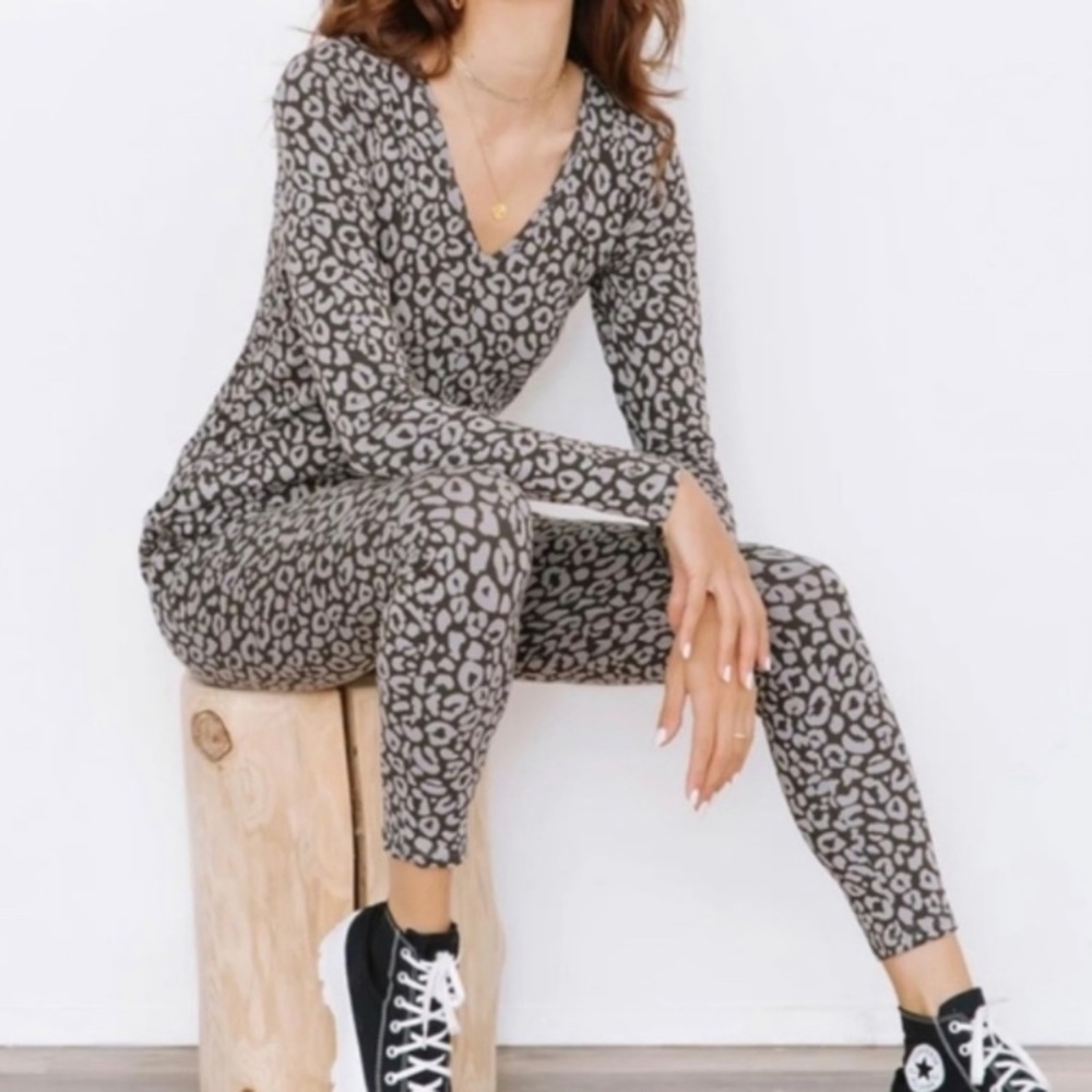Smash + Tess Friday Romper Grey Leopard Size XS